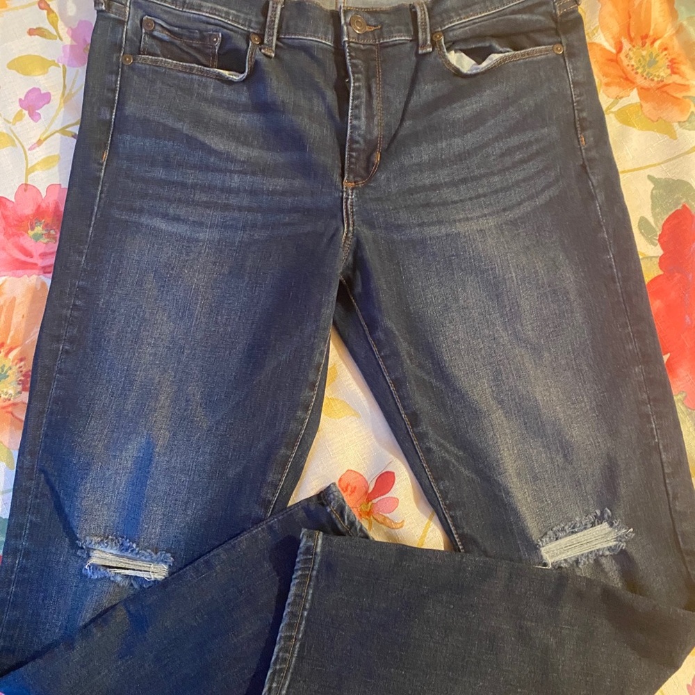 Banana Republic distressed ankle jeans.